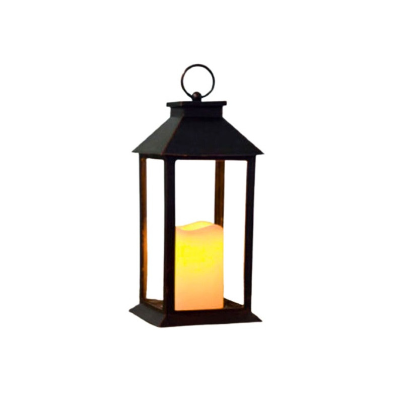 Lampáš Lucerna LED čierna 28x14cm