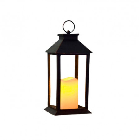 Lampáš Lucerna LED čierna 28x14cm