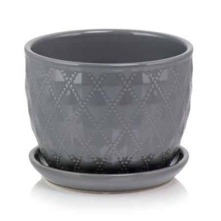 Kvetináč keramický DECO 17cm šedý