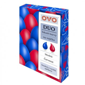 OVO - tekuté farby na vajíčka DUO modrá/červená (2x20ml)